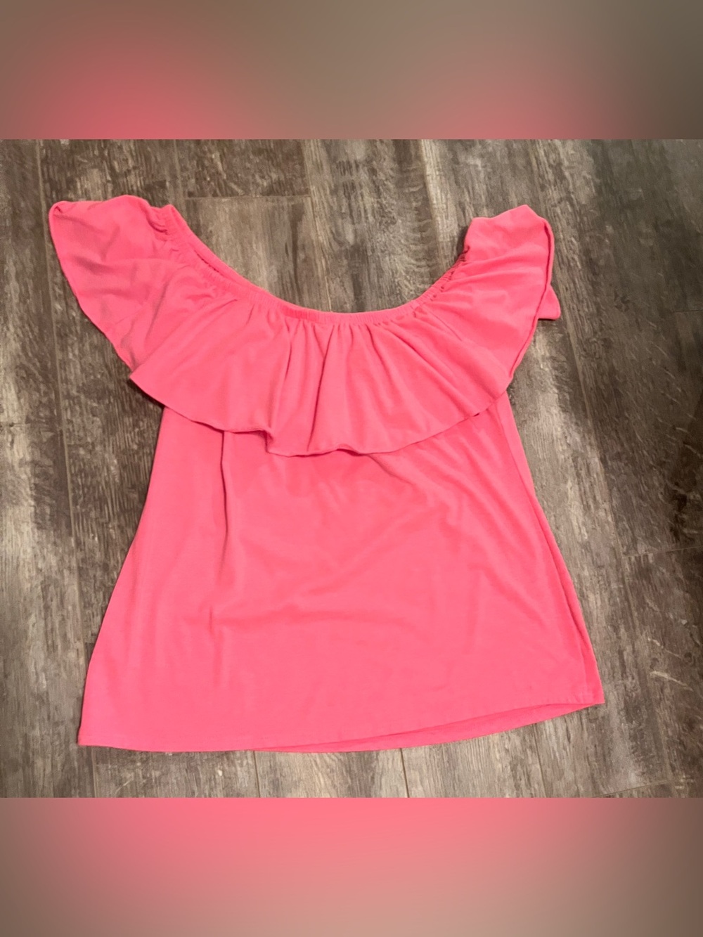 Lilly Pulitzer Coral Pink Off-Shoulder Ruffle Crop Top